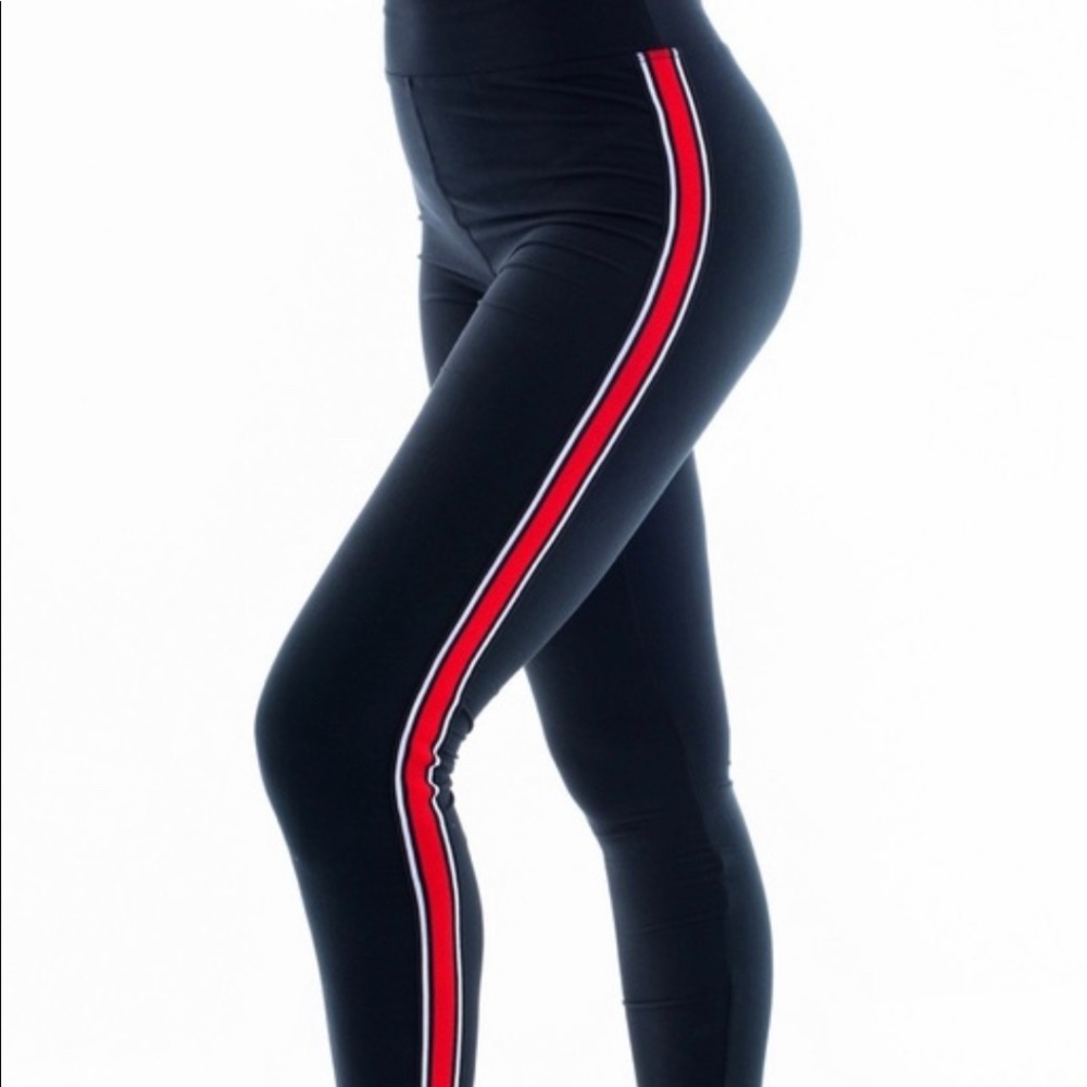 Suzette Leggings with red and white stripes